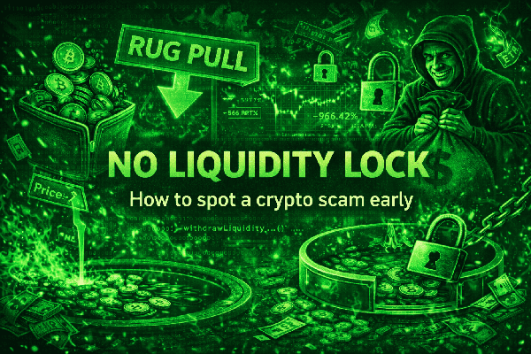 No liquidity lock warning cover how to spot a crypto scam early
